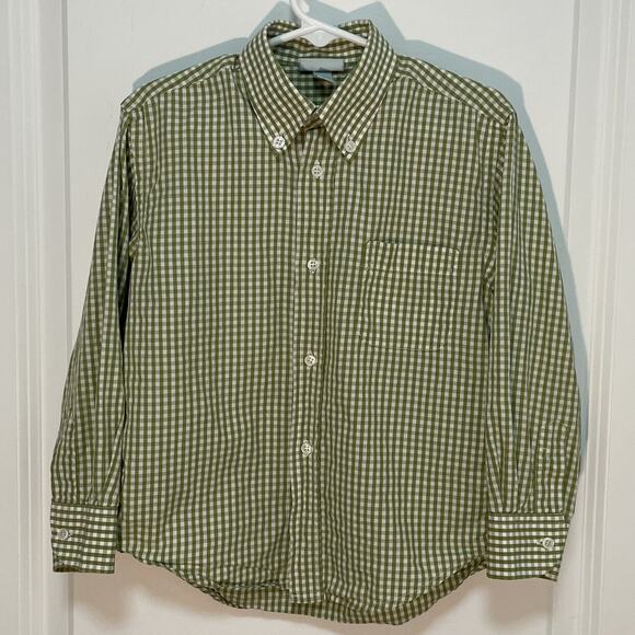 Papo d' Anjo Green Gingham Button Shirt Size 4 Years - Picture 1 of 9